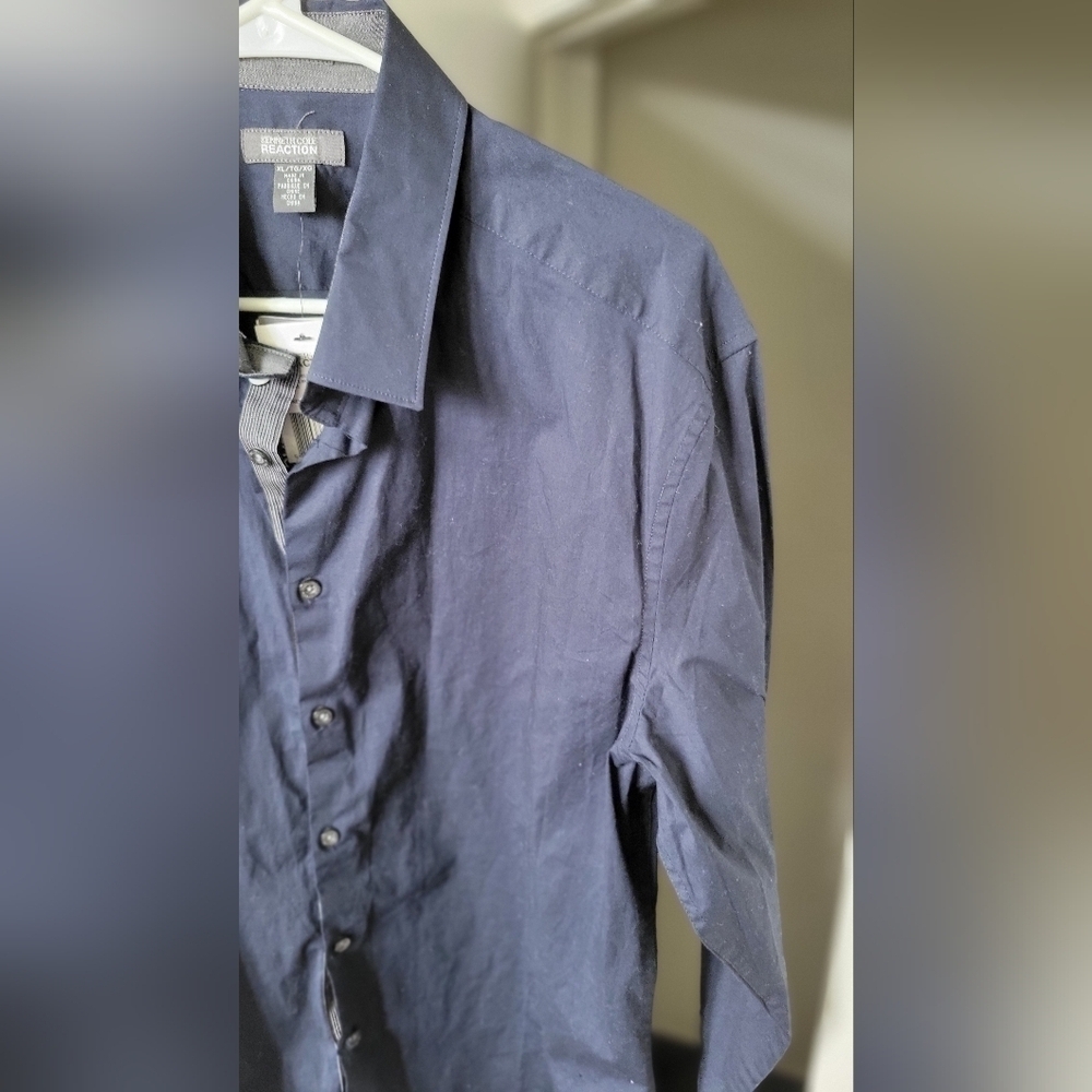 Kenneth Cole Reaction Blue Long Sleeve Wrinkle Free XL NWT - Picture 7 of 8